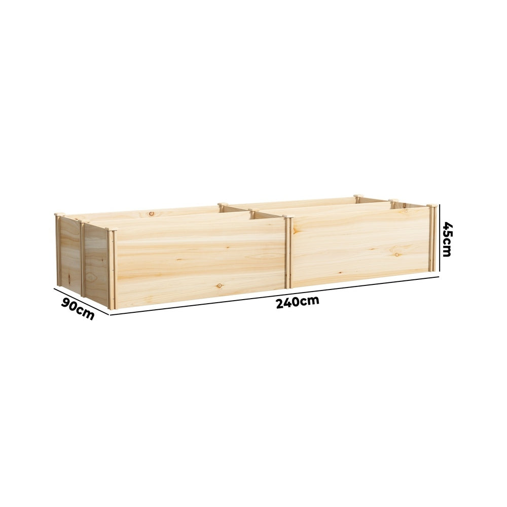 Livsip Garden Bed Set of 4 Raised Wooden Planter 120x45x45cm