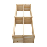 Livsip Garden Bed Set of 4 Raised Wooden Planter 120x45x45cm - Rear View
