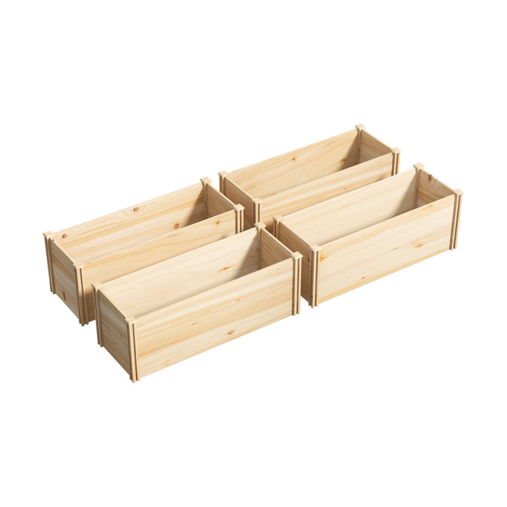 Livsip Garden Bed Set of 4 Raised Wooden Planter 120x45x45cm