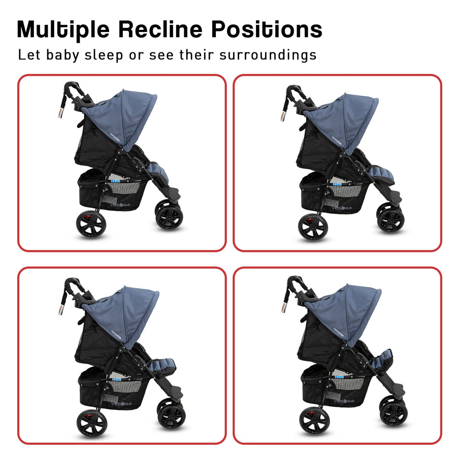 Veebee 3-Wheel Navigator Stroller - Glacier