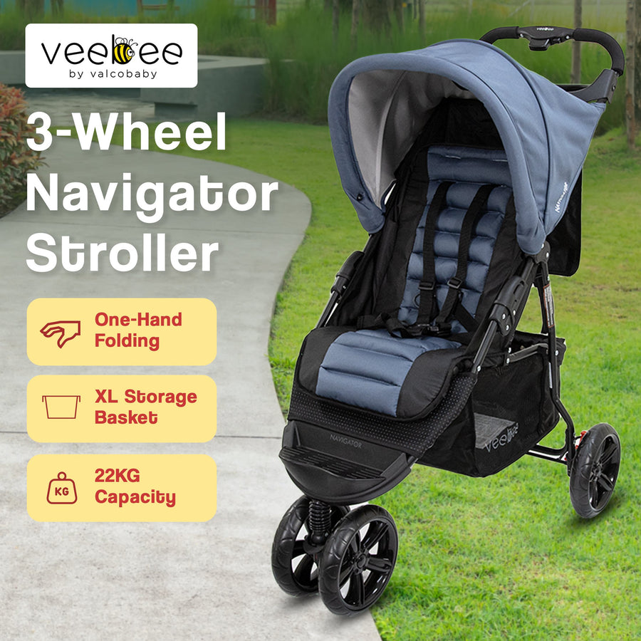 Veebee 3-Wheel Navigator Stroller - Glacier