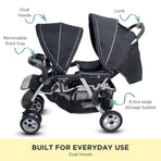 Veebee Doubletake Tandem Twin Infant Pram - Silverado