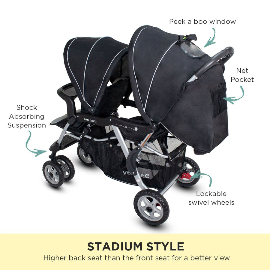 Veebee Doubletake Tandem Twin Infant Pram - Silverado