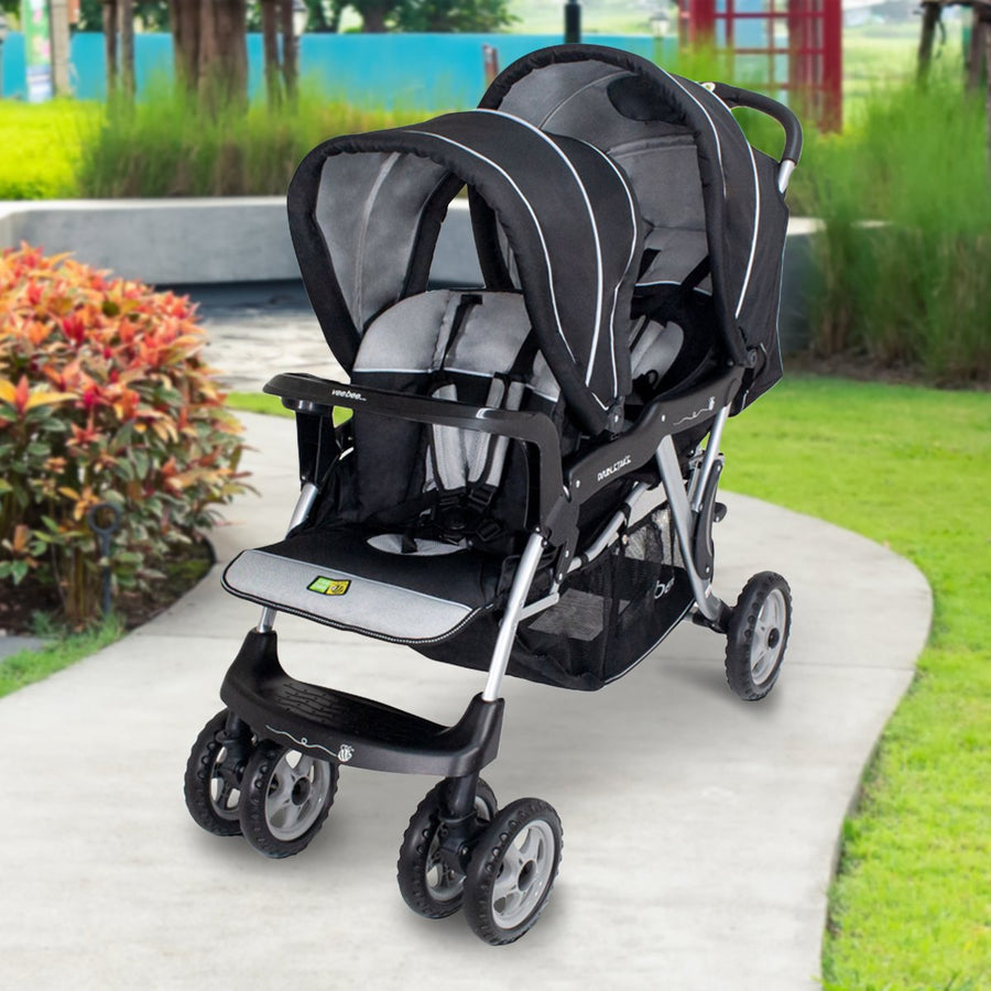 Veebee Doubletake Tandem Twin Infant Pram - Silverado