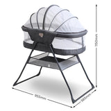 Baby Inc Sonno Bassinet Infant Crib Foldable Cot Sleeper Mattress Grey - Front View