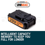 UNIMAC Nailer 20V Battery Lithium Ion Rechargeable Cordless Nail Gun - Front View