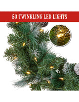 National Tree Company 61cm Bayville Pine Christmas Wreath - 45-Degree Angle