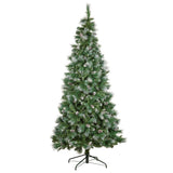 National Tree Company 2.3m Bayville Pine Slim Pre-Lit Christmas Tree - Front View