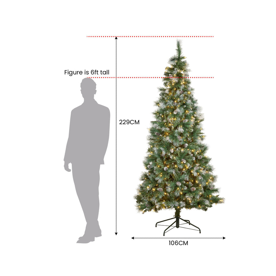 National Tree Company 2.3m Bayville Pine Slim Pre-Lit Christmas Tree