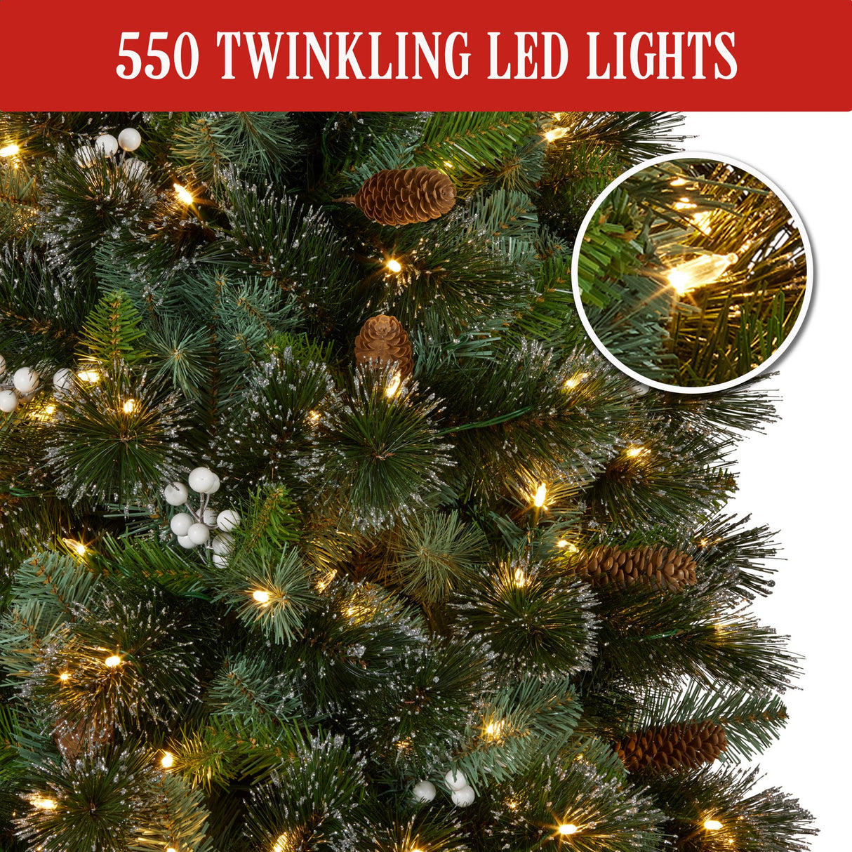 Christabelle 7.5ft Christmas Tree with Twinkle Lights Bryson Pine