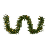 National Tree Company 274cm Pre-lit Christmas Garland - Dunhill Shimmer Fir - Front View