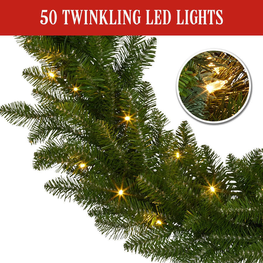 National Tree Company 274cm Pre-lit Christmas Garland - Dunhill Shimmer Fir