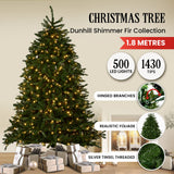 National Tree Company 1.8m Dunhill Shimmer Fir Pre-Lit Christmas Tree - Side View