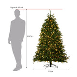 National Tree Company 1.8m Dunhill Shimmer Fir Pre-Lit Christmas Tree - Top-Down View