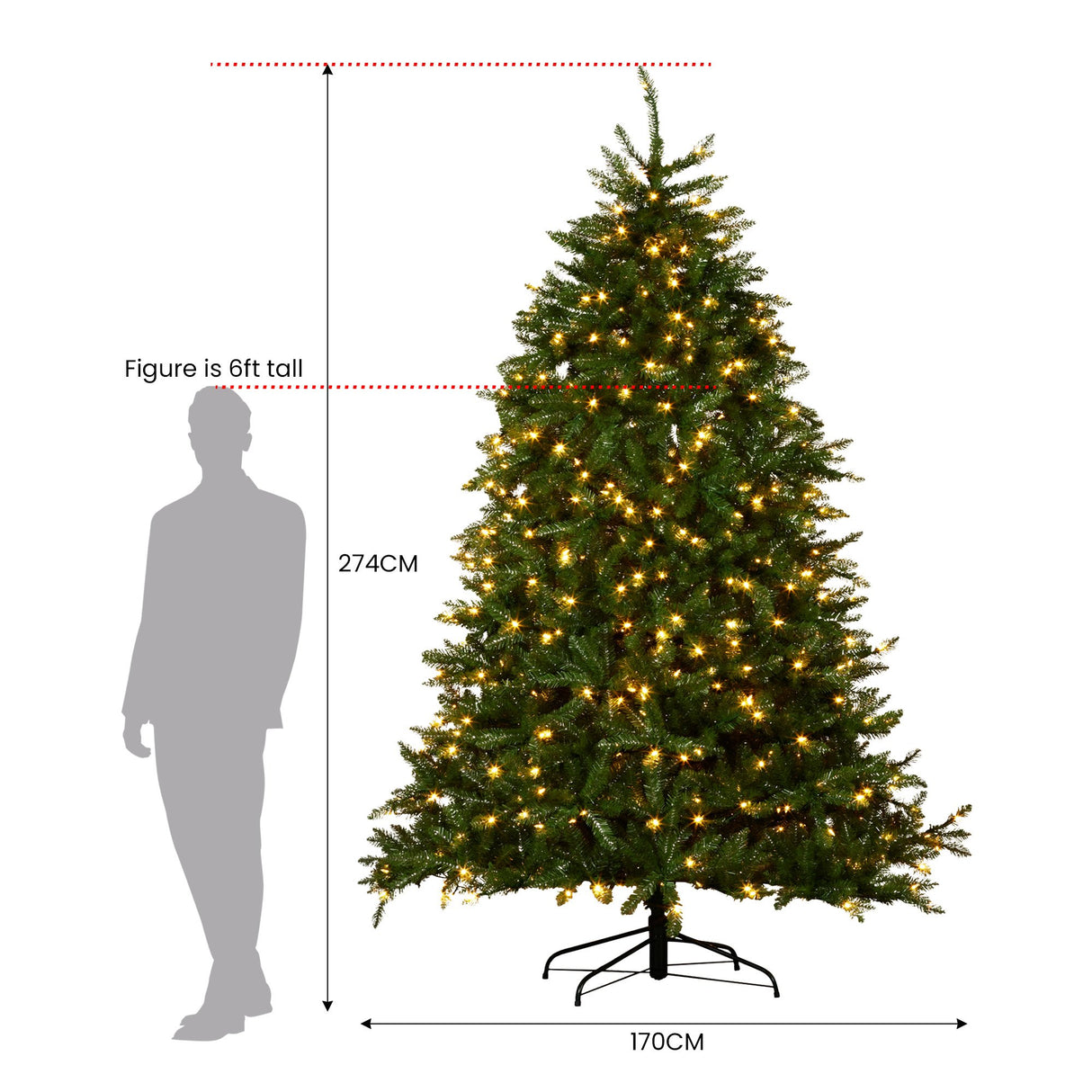 National Tree Company 2.7m Dunhill Shimmer Fir Pre-Lit Christmas Tree