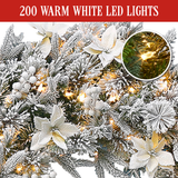 National Tree Company Frosted Colonial Pre-Lit Christmas Wreath - 122cm