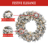 National Tree Company Frosted Colonial Pre-Lit Christmas Wreath - 122cm - Rear View
