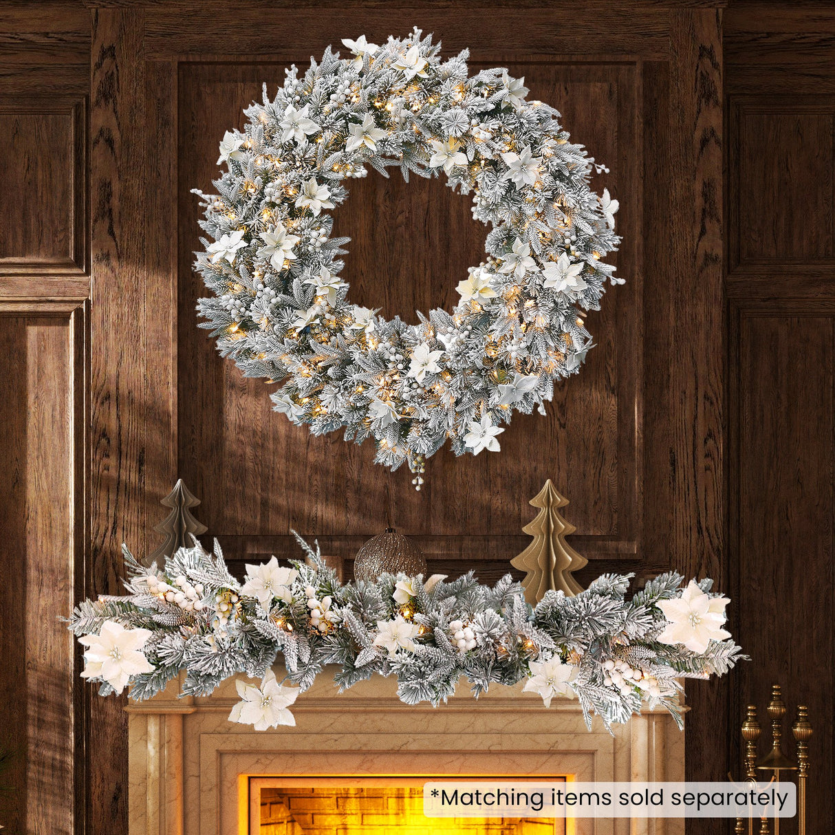 National Tree Company Frosted Colonial Pre-Lit Christmas Wreath - 122cm