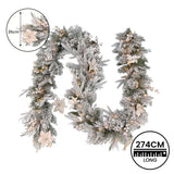 National Tree Company Frosted Colonial Christmas Garland - 274cm - Top-Down View