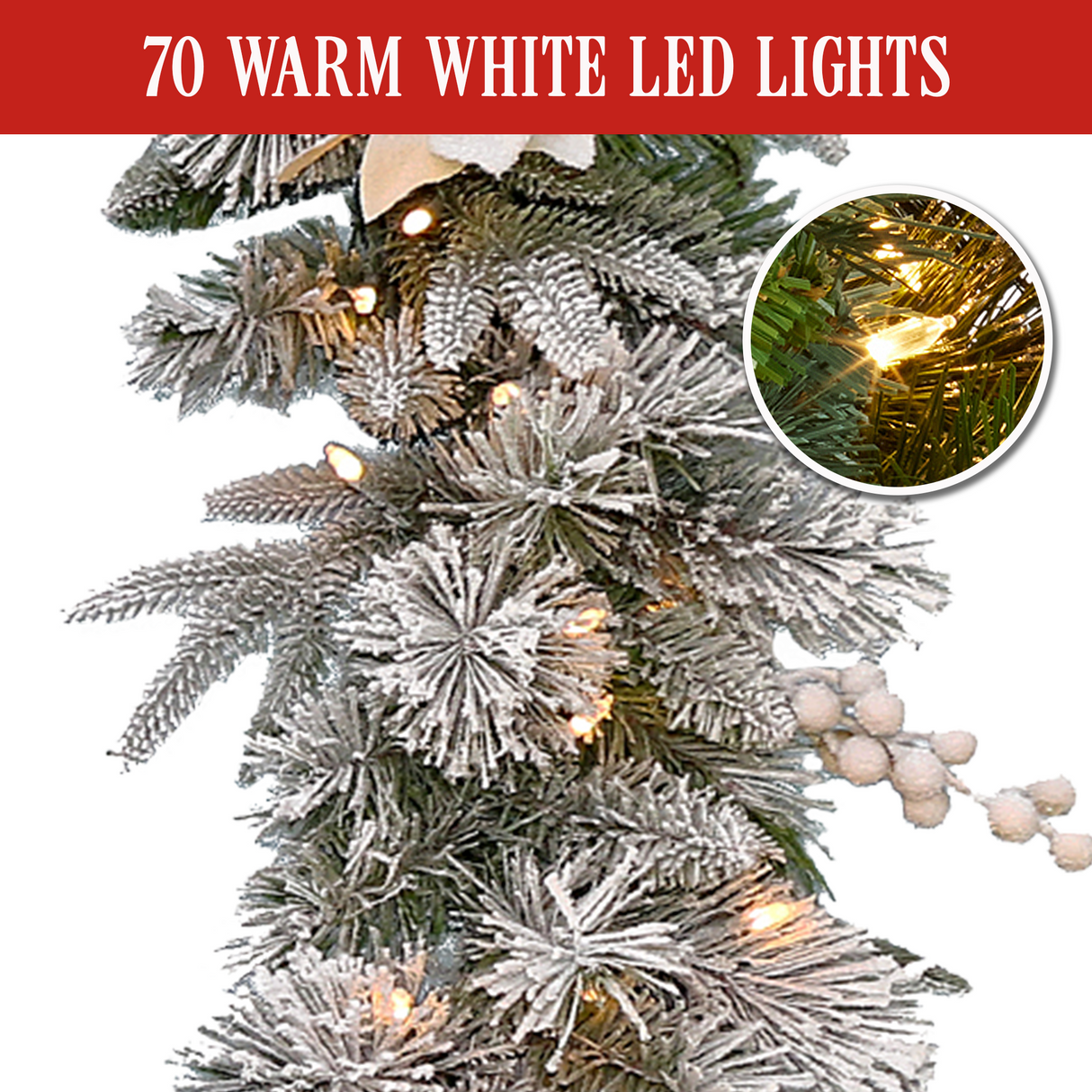 National Tree Company Frosted Colonial Christmas Garland - 274cm