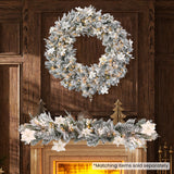 National Tree Company Frosted Colonial Christmas Garland - 274cm - Close-Up Angle