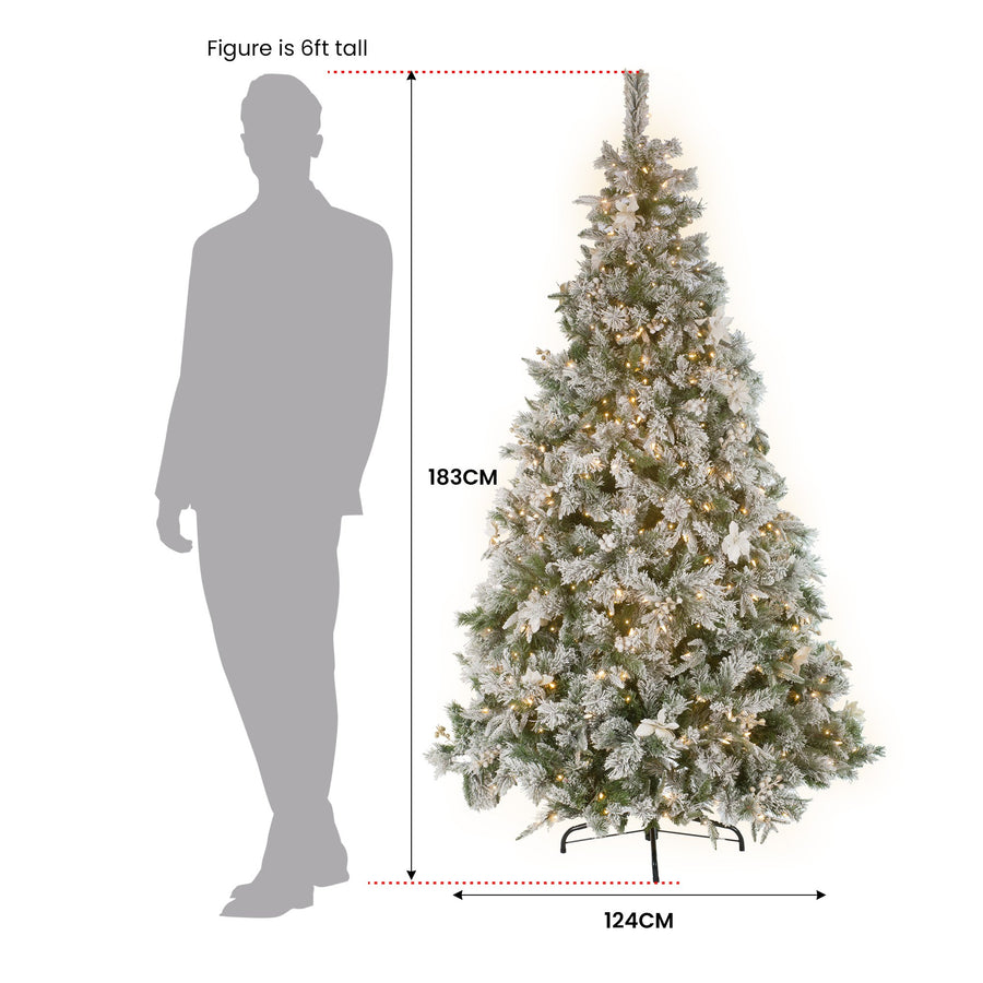 National Tree Company 1.8m Frosted Colonial Prelit Christmas Tree
