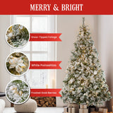 National Tree Company 1.8m Frosted Colonial Prelit Christmas Tree - Low Angle