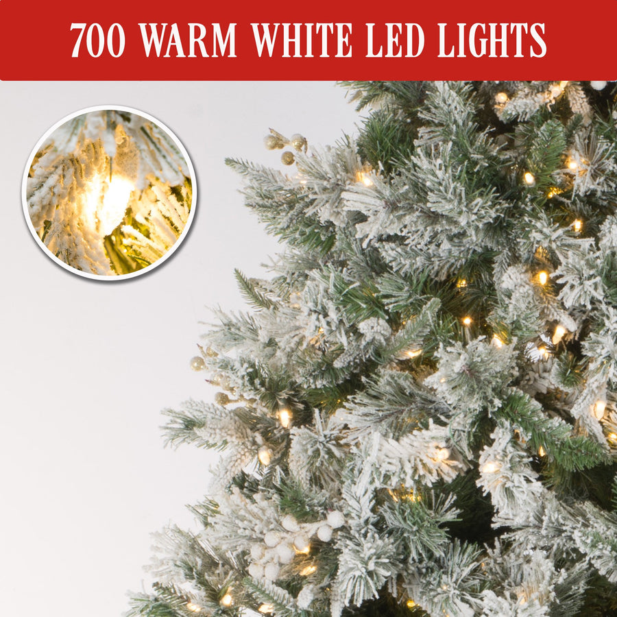 National Tree Company 2.3m Frosted Colonial Prelit Christmas Tree
