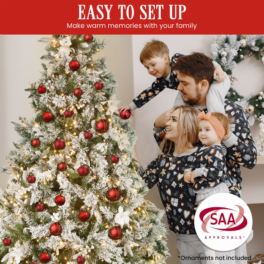 National Tree Company 2.3m Frosted Colonial Prelit Christmas Tree