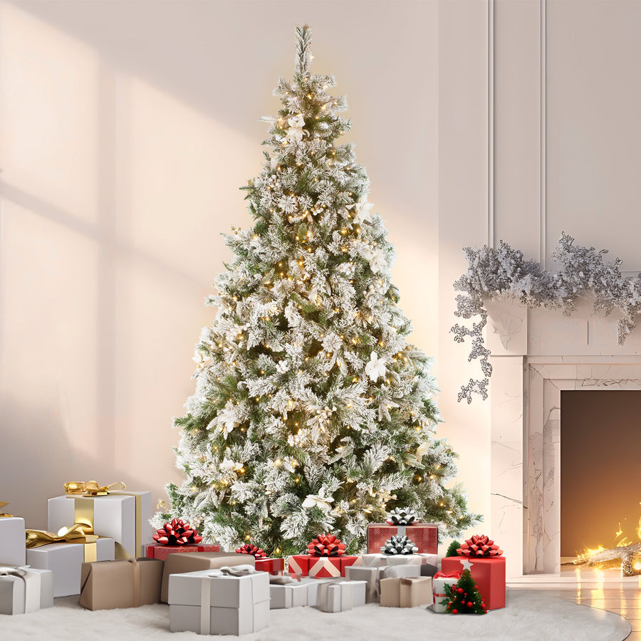 National Tree Company 2.3m Frosted Colonial Prelit Christmas Tree