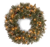 Christabelle 61cm Glittery Bristle Christmas Wreath with Lights