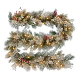 National Tree Company Snowy Bedford Christmas Garland - 274cm - Front View