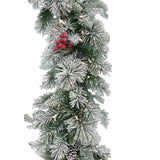 National Tree Company Snowy Bedford Christmas Garland - 274cm - Top-Down View