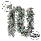 National Tree Company Snowy Bedford Christmas Garland - 274cm - 45-Degree Angle