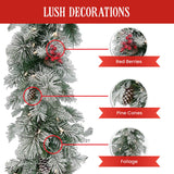 National Tree Company Snowy Bedford Christmas Garland - 274cm - Rear View