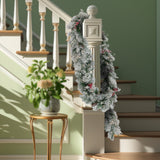 National Tree Company Snowy Bedford Christmas Garland - 274cm - Close-Up Angle