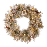 National Tree Company Snowy Bedford Christmas Wreath - 61cm