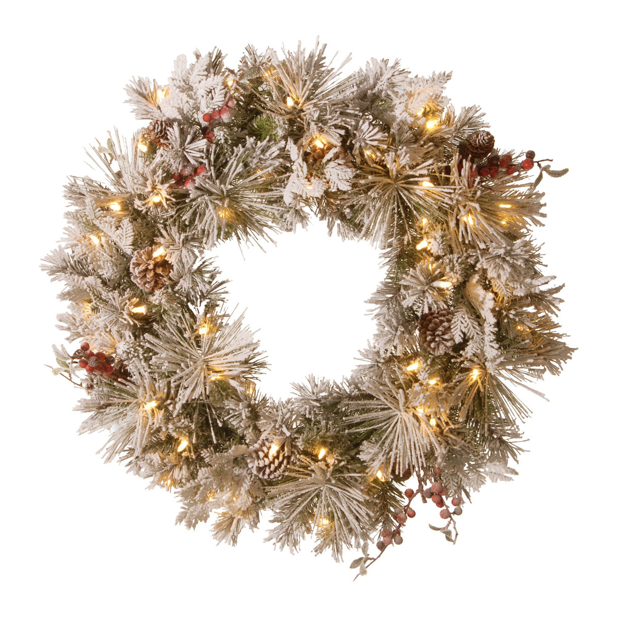 National Tree Company Snowy Bedford Christmas Wreath - 61cm