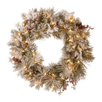 National Tree Company Snowy Bedford Christmas Wreath - 61cm
