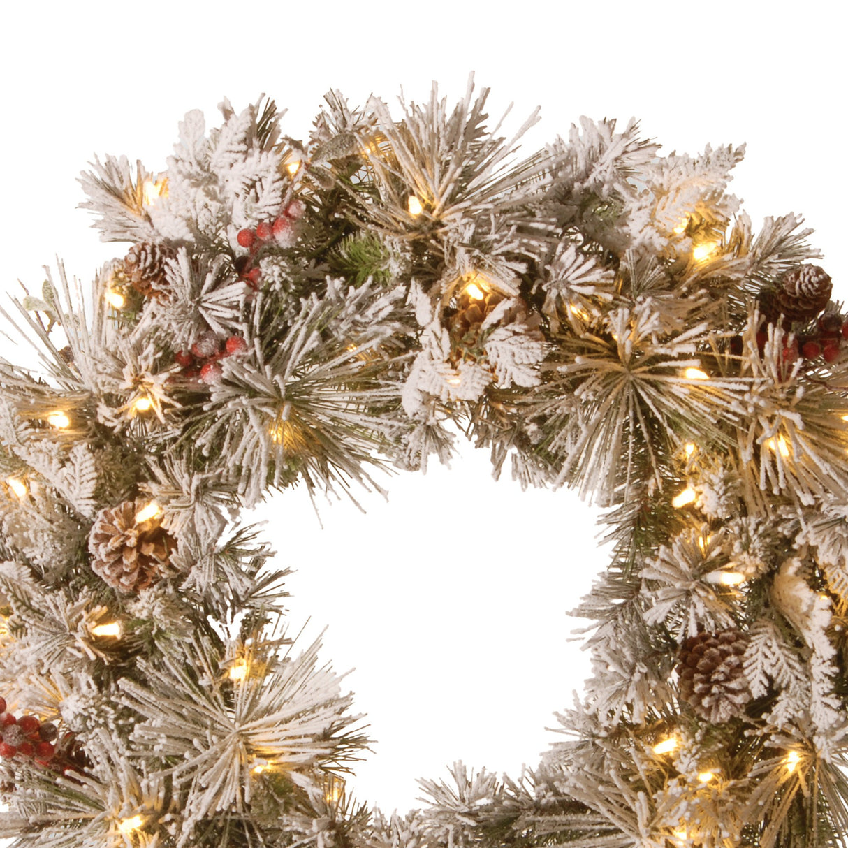 National Tree Company Snowy Bedford Christmas Wreath - 61cm