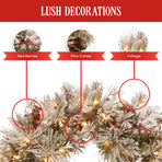 National Tree Company Snowy Bedford Christmas Wreath - 61cm