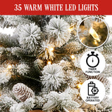 National Tree Company 61cm Snowy Dorchester Tabletop Prelit Christmas Tree - Rear View