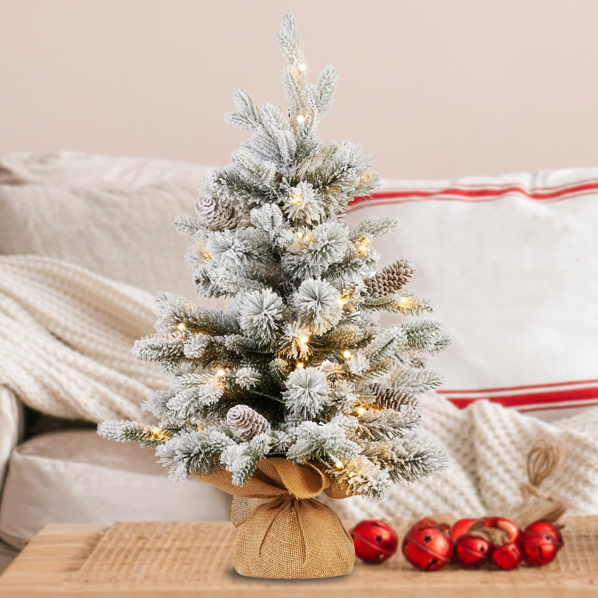 National Tree Company 61cm Snowy Dorchester Tabletop Prelit Christmas Tree