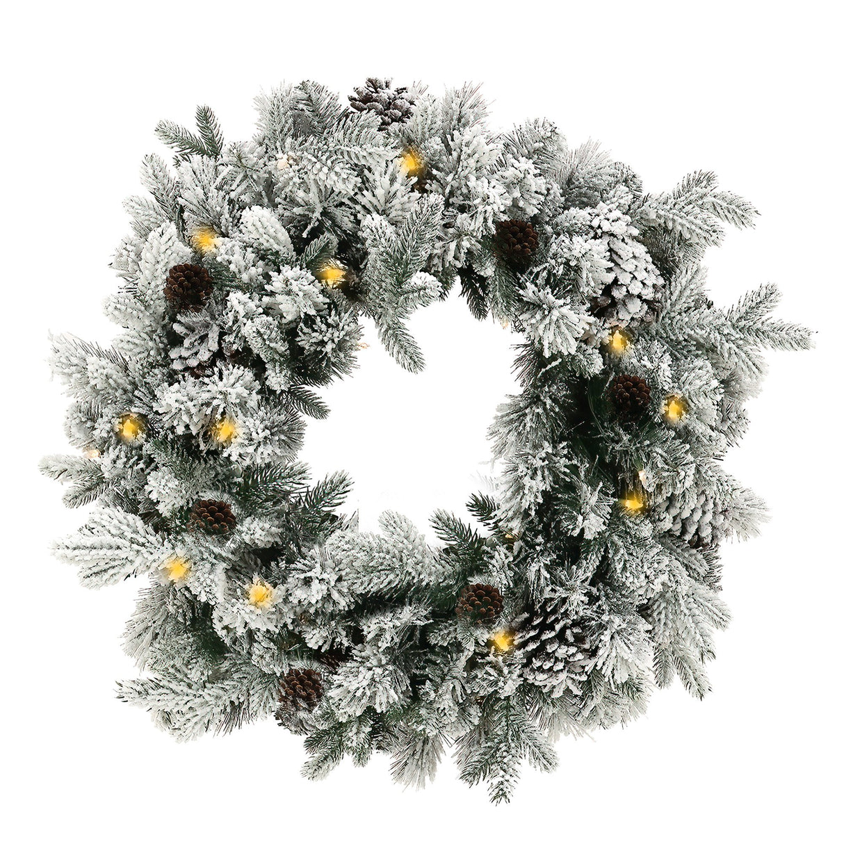 Christabelle Christmas Wreath with Lights - 61cm Snowy Dorchester