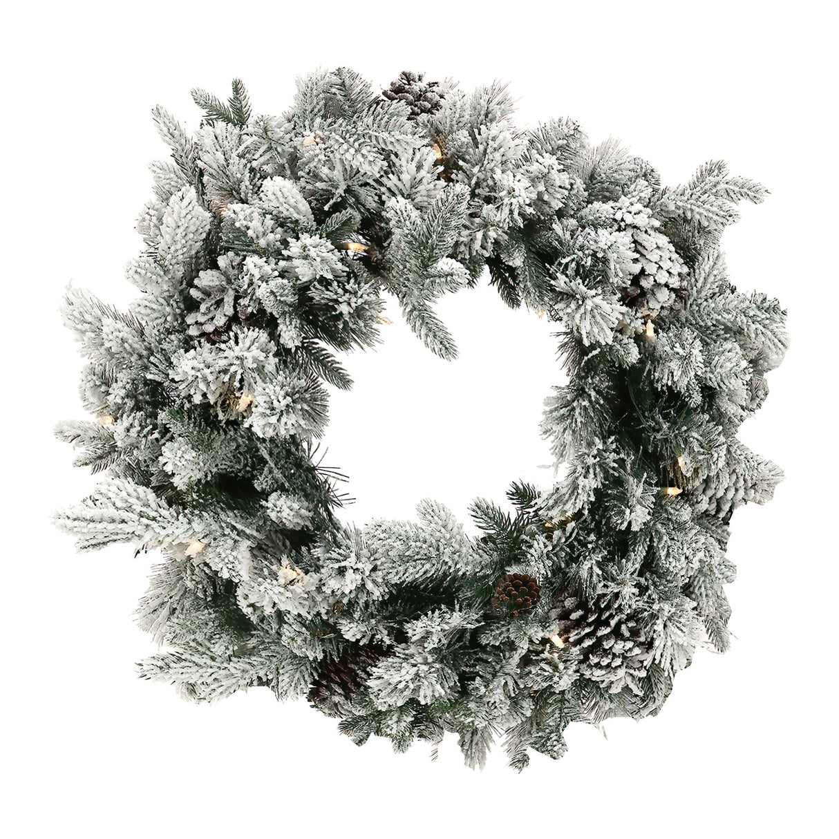 Christabelle Christmas Wreath with Lights - 61cm Snowy Dorchester