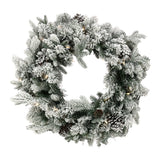Christabelle Christmas Wreath with Lights - 61cm Snowy Dorchester - Front View