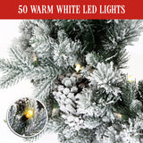 Christabelle Christmas Wreath with Lights - 61cm Snowy Dorchester - Top-Down View