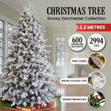 National Tree Company 2.3m Snowy Dorchester Pre-Lit Christmas Tree with 1198 Tips
