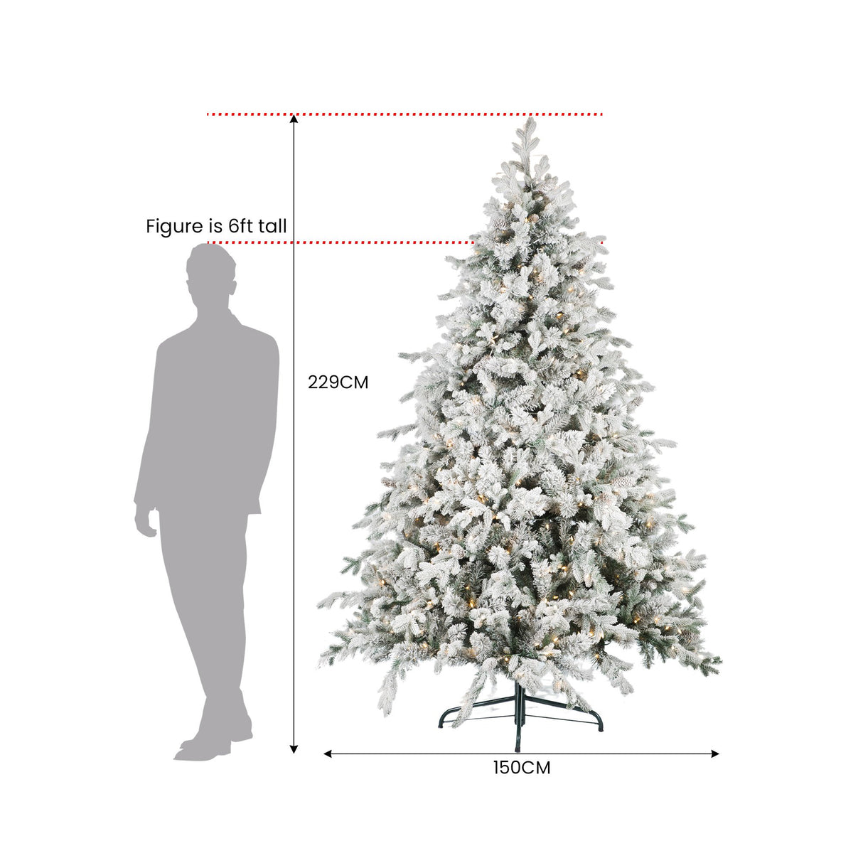 National Tree Company 2.3m Snowy Dorchester Pre-Lit Christmas Tree with 1198 Tips