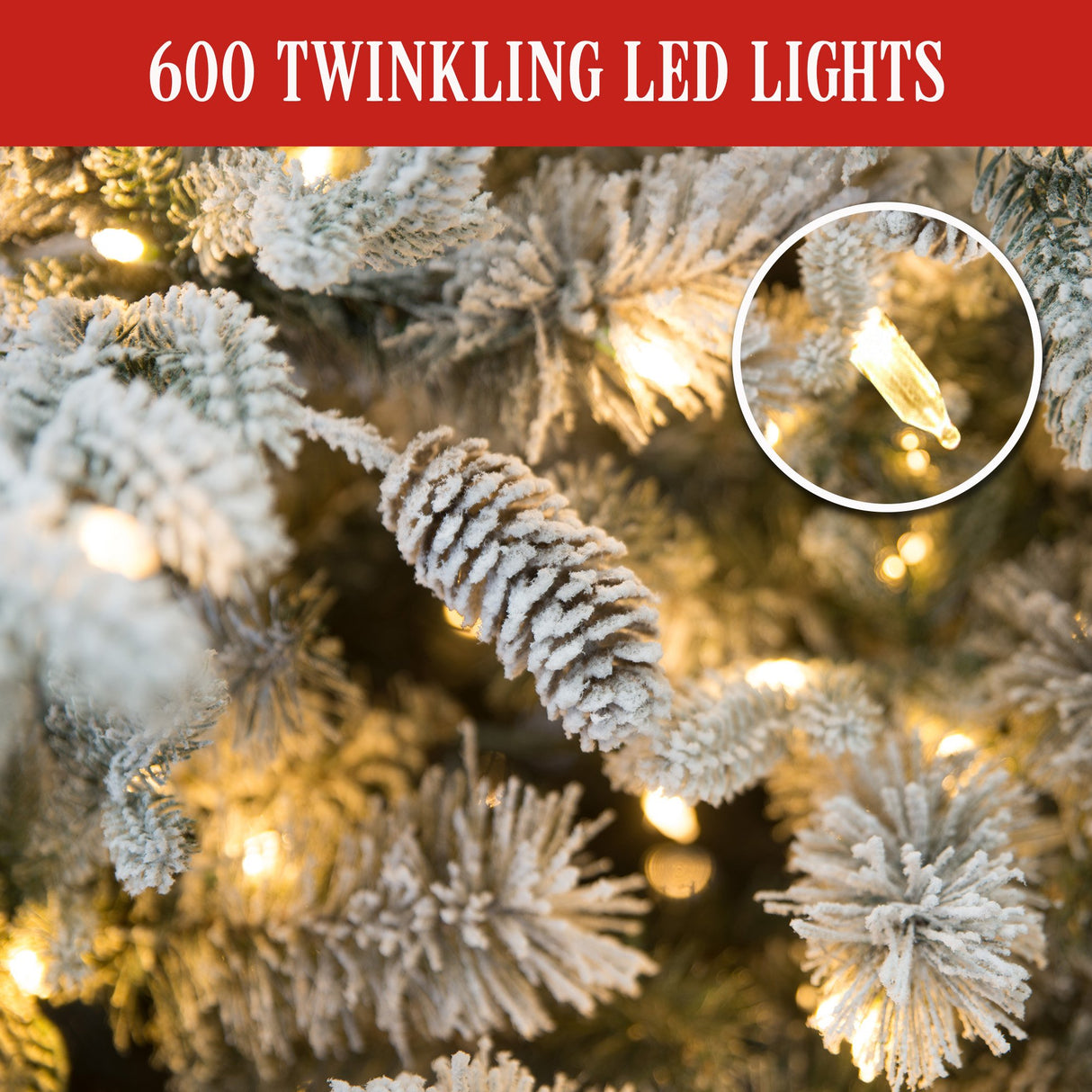 National Tree Company 2.3m Snowy Dorchester Pre-Lit Christmas Tree with 1198 Tips